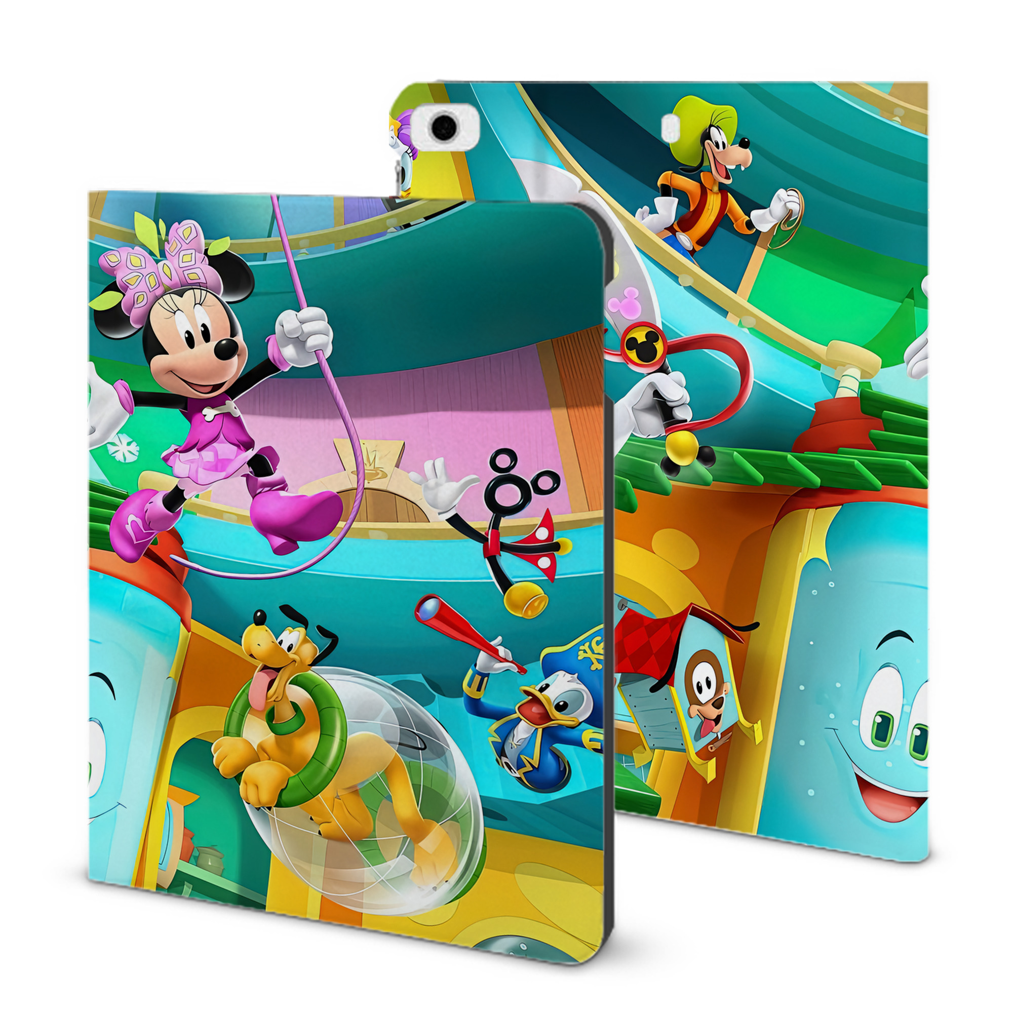 （画像用） ミッキーマウス Mickey Mouse IPad ケース ブック型 PUレザー TPU 耐衝撃 軽量 薄型 ペン収納なし 全面保護 IPad 各モデル対応